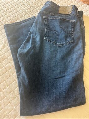 Ag Adriano Goldschmied Men's Dark Blue Straight Jeans